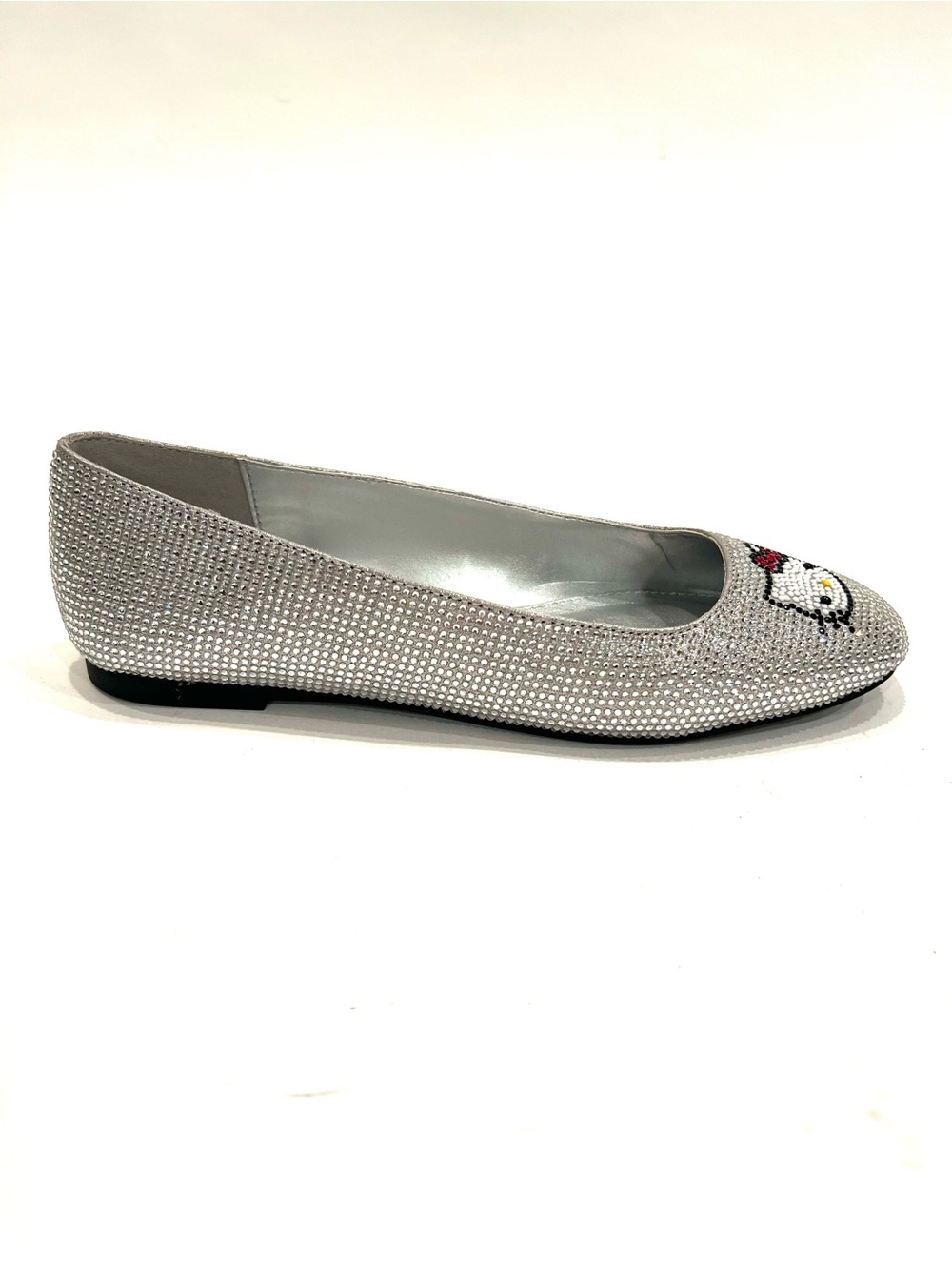 Katy Perry Collections x Hello Kitty Silver Crystal Rhinestone Ballet Flats NEW - Picture 7 of 12
